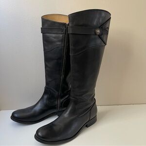 Frye Molly High Knee High Tall Leather Rising Boots (Black) - 8